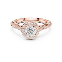Twisted Halo Round Diamond Ring