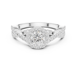 Celestial Bloom Round Diamond Halo Setting Ring