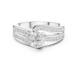 Whispering Waves Ring include Round Diamond