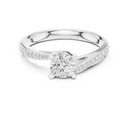 Moonlight Muse Ring with Pave Setting Round Diamond