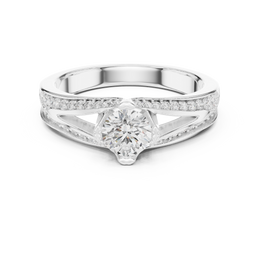 Seraphine Halo Split Ring with Side Round Diamond
