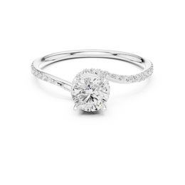 Enchanted Halo Twist Ring With Pave Setting Round Diamond