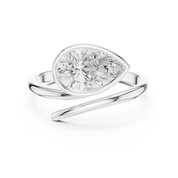 Elegant Pear-Cut Bezel Wrap Diamond Ring